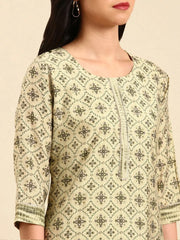 Women's Olive Printed Kurta SetKC-801-Olive