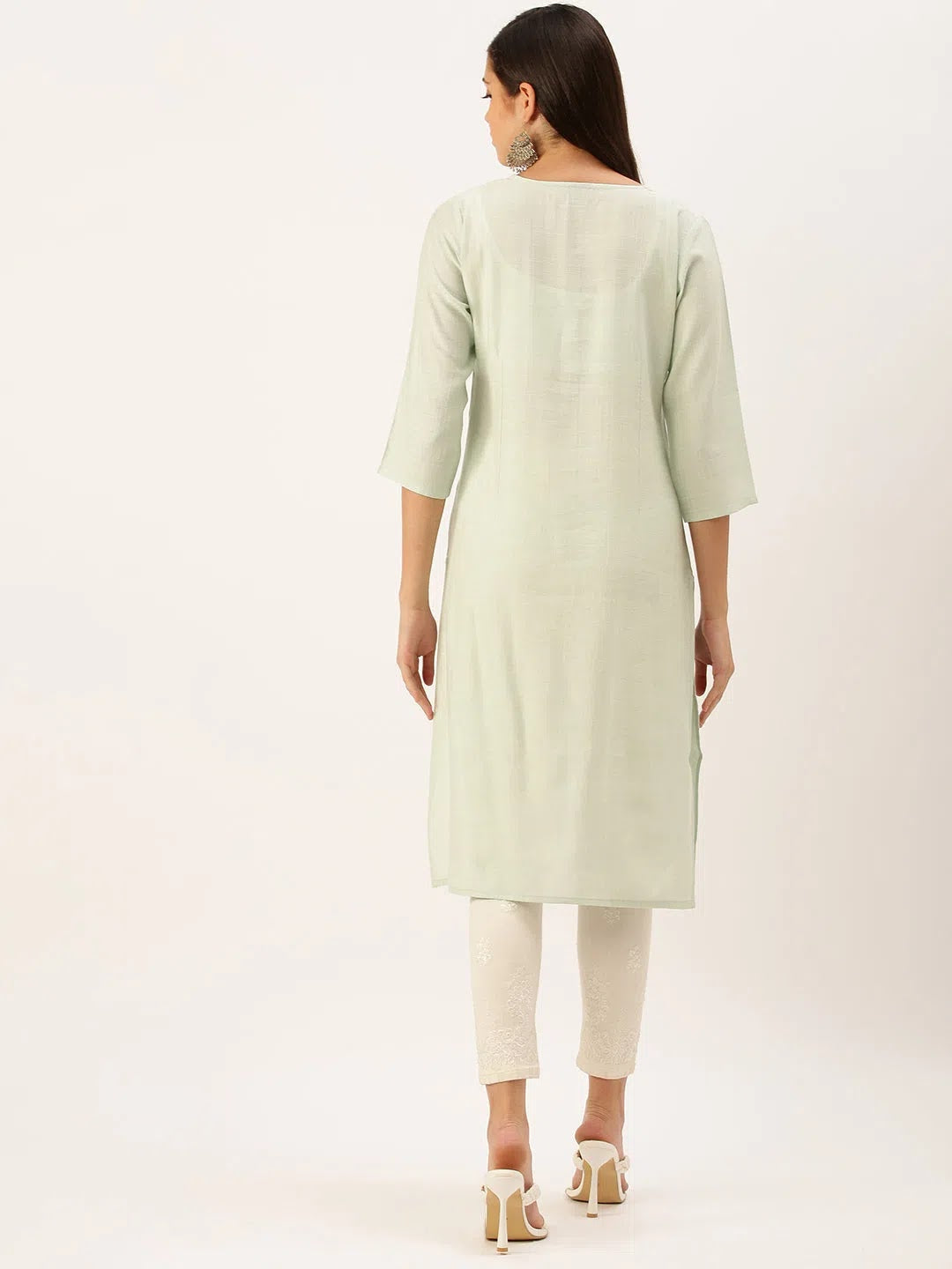 Seagreen Cotton Kurta - Women's Solid Indian Kurta Online