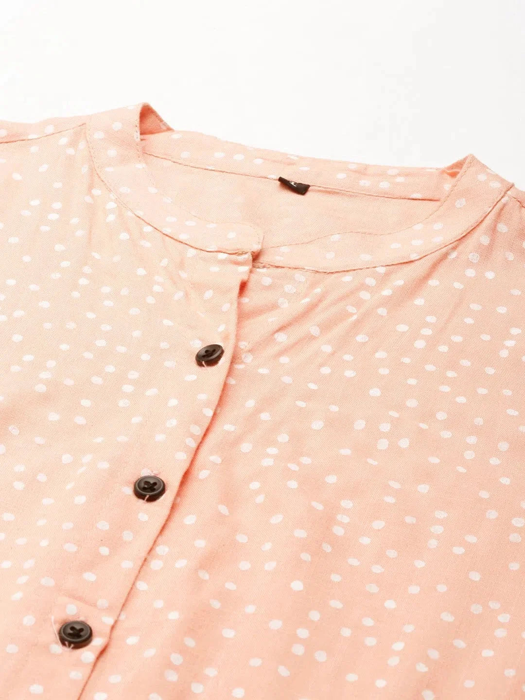 Peach Printed A-Line Kurti - Women's Indian Kurta Tunic Top