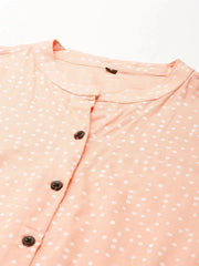 Women's Peach Printed A-Line Kurti-AE-444108-Peach