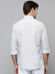 Men White Printed Casual Shirt-TVSPRINT-4855-White