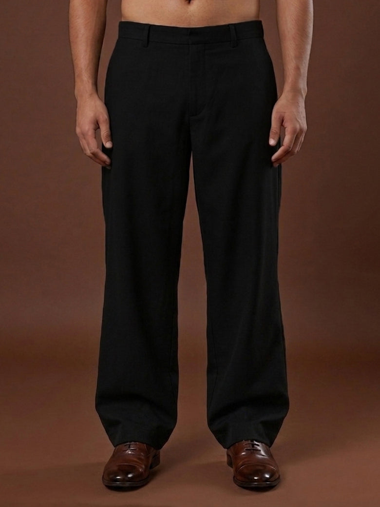 Men Straight Fit Korean Pants ( JFGP 305Black  )