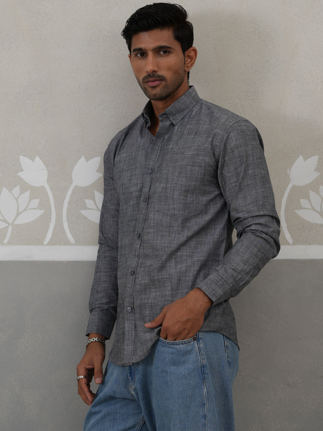 DesiQlo Men Solid Men Regular Fit Shirts - Multicolor - RDSH_032Grey
