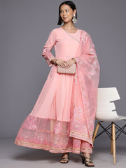 Floral Print Maxi Ethnic Dress with Dupatta-AHEDDU-COMBO-888