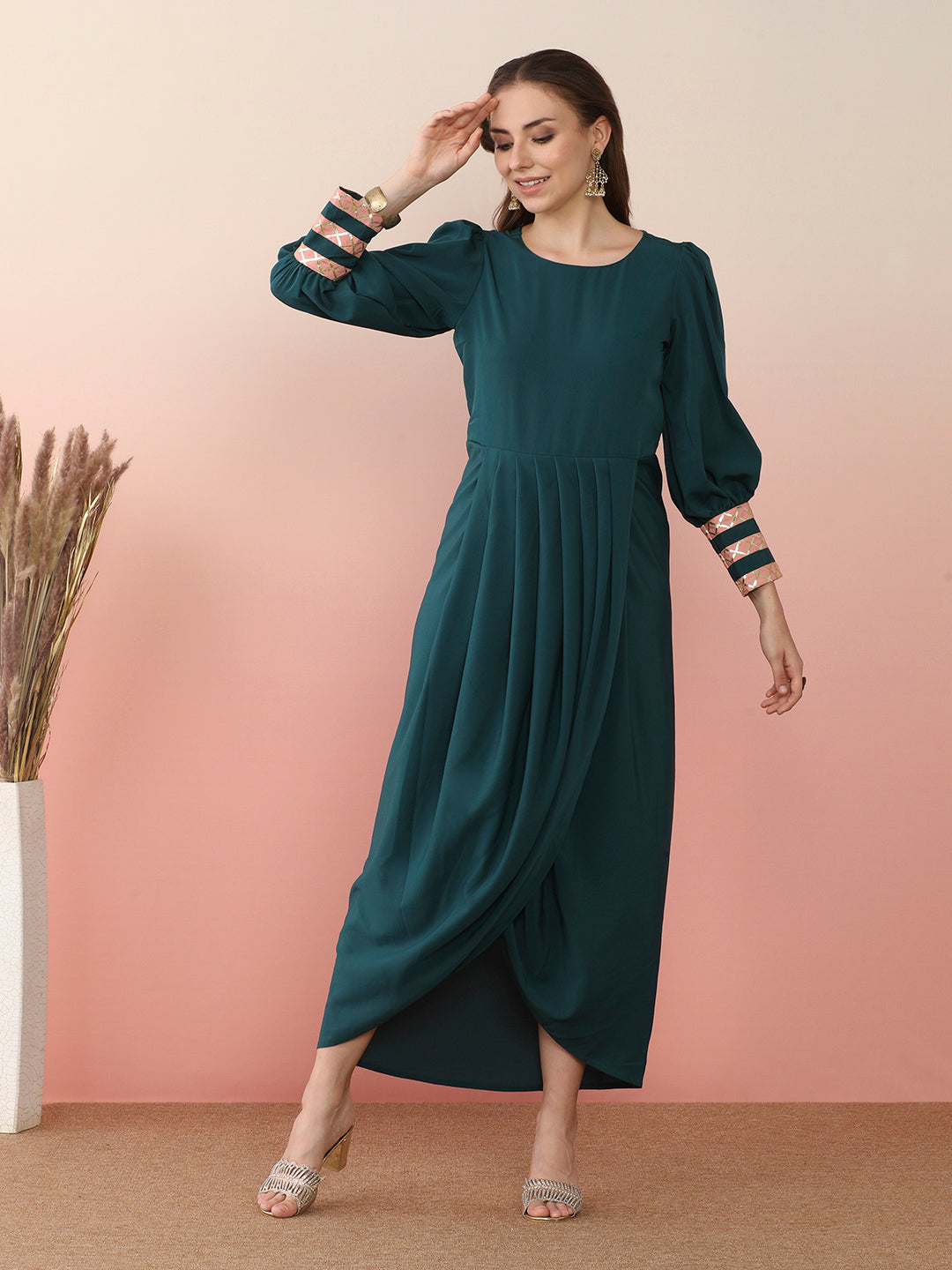 Puff Sleeve Maxi: Stylish Indian Dresses Online