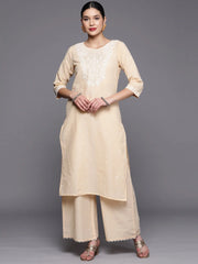 Brown Pure Cotton Printed Kurta Palazzo Set-AHKUPZ-COMBO-524