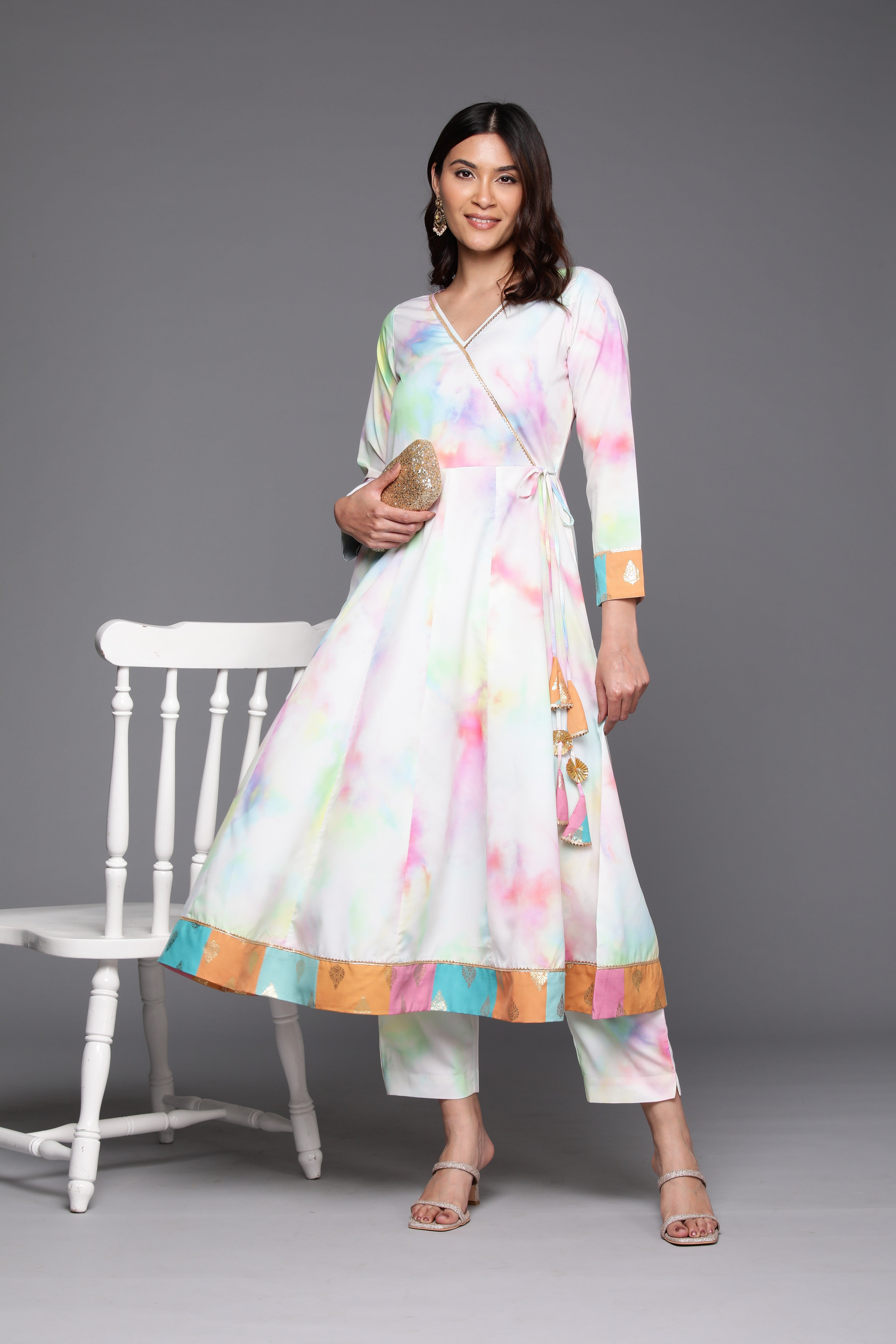 Trendy Tie and Dye Crepe Kurta Palazzo Set - Stylish Comfort