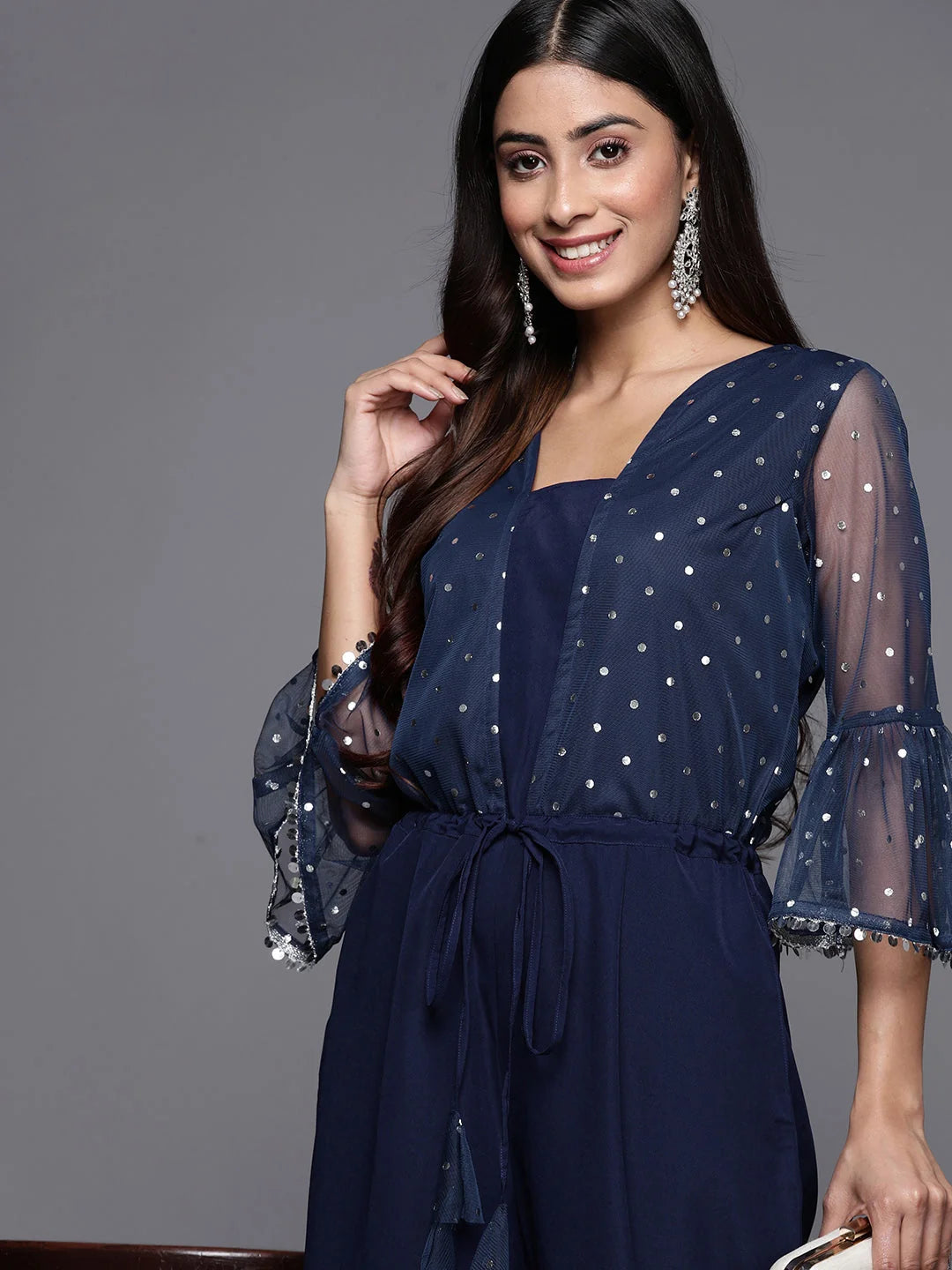 Navy Polka Dot Jumpsuit - Trendy Women's Jumpsuits Online