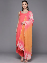 Coral Gotta Patti Kurta with Palazzos & With Dupatta-AHKUDUPZ-COMBO-711
