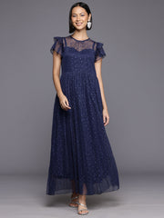 Women Star Embellished Maxi Dress-AHDRNTGL-3