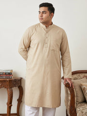 Solid Cotton Kurta Set for Men ( JOKP P 5144Beige  )