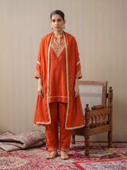 Polyester Kurta Set for Women - Orange | MLWSHKS9301ORG
