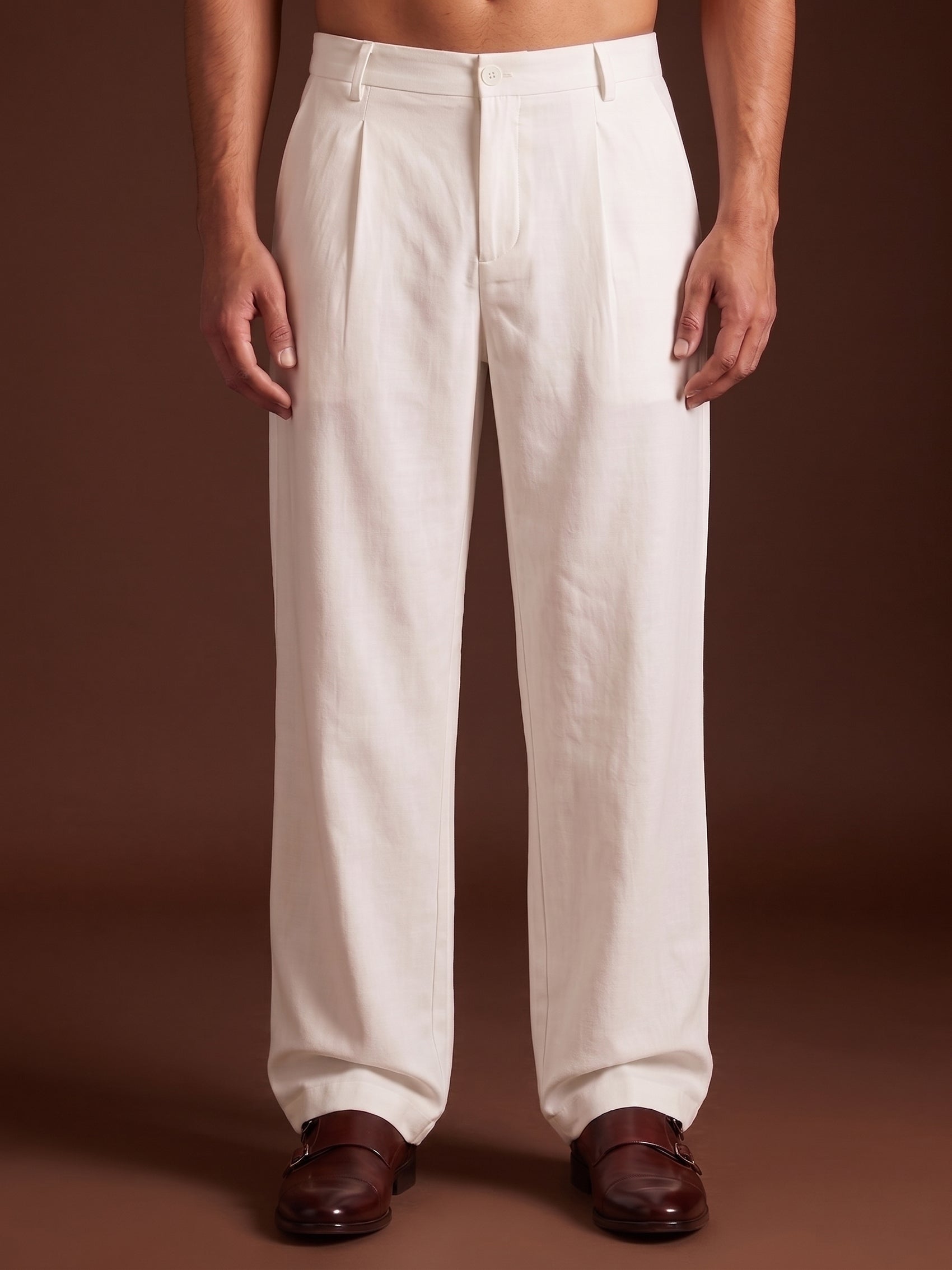 DesiQlo Men Trousers & Pants - White - JFGP_305White_30