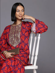 Floral Printed Pleated Kurti with Sharara-AHTUSH-COMBO-874