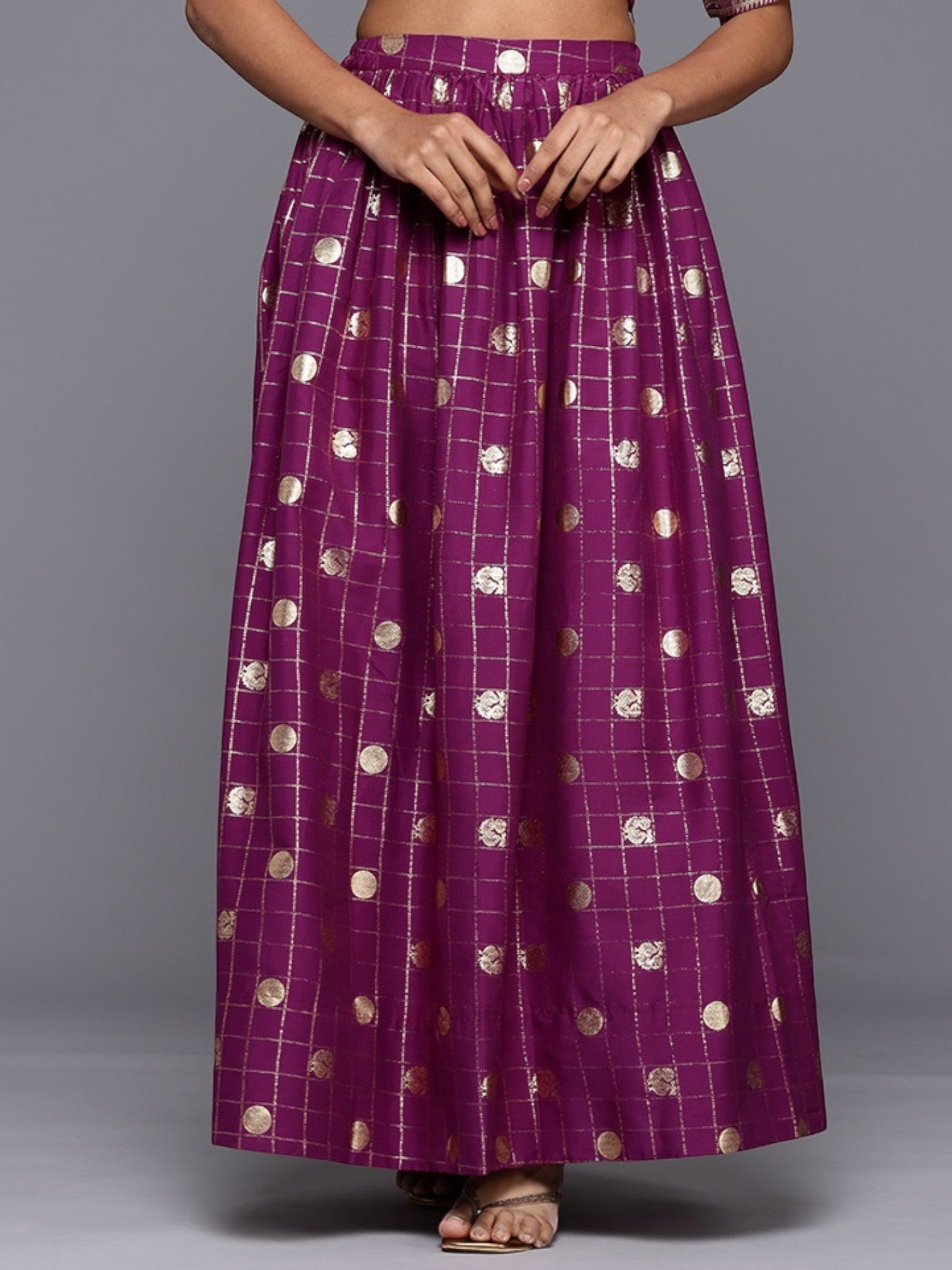 Checked Maxi Skirt - Women's Ethnic Wear & Long Ethnic Skirts
