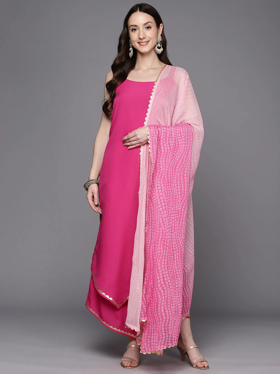 Pink Kurta Palazzo Set with Dupatta | Women's Palazzo Pants Set