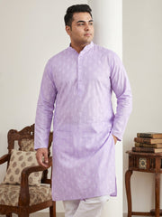 Floral Printed Kurta with Pyjama for Men ( JOKP 650Purple  )