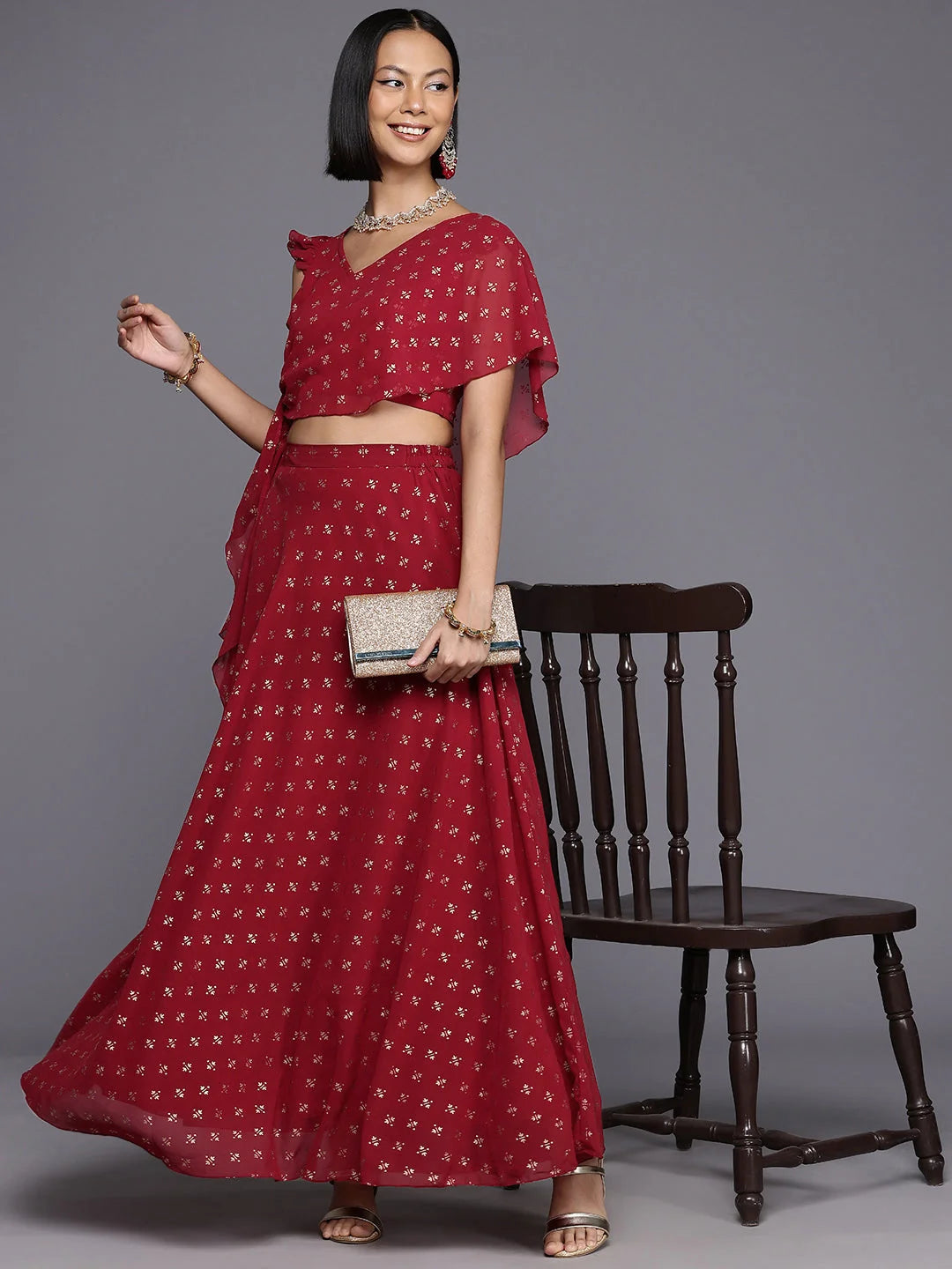 Foil Printed Lehenga Choli | Traditional Indian Lehenga for Women