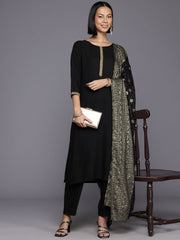 Ethnic Motifs Yoke Design Kurta With Trousers & Dupatta-AHKUDUPN-COMBO-970