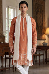 Peach Vartican Solid Embroidered Straight Kurta Sets MKPD1935