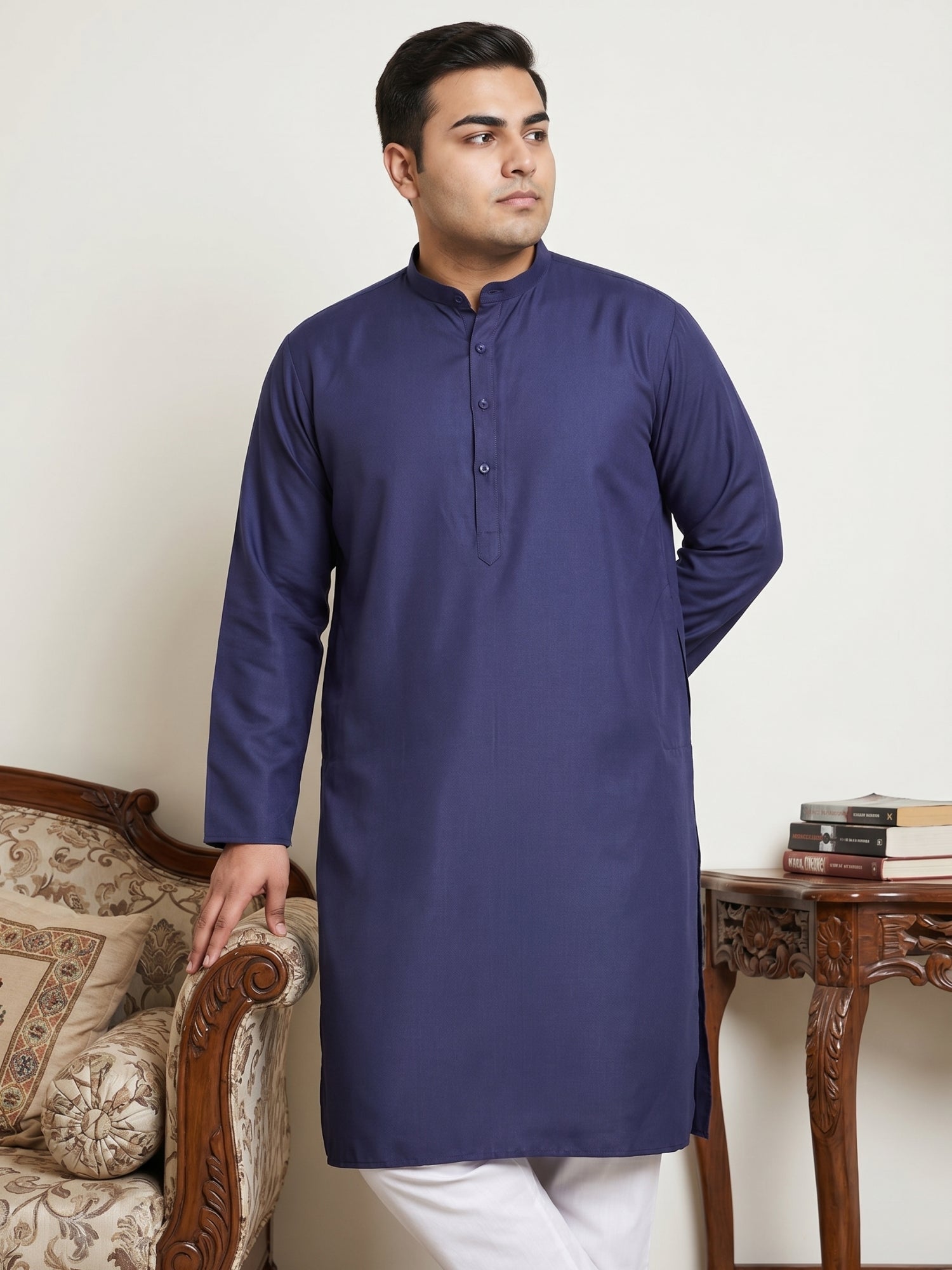 DesiQlo Men Solid Kurta Pyjama Set - Blue