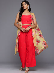 Ethnic Printed Top & Palazzos With Shrug-AHTPDUPZ-COMBO-976