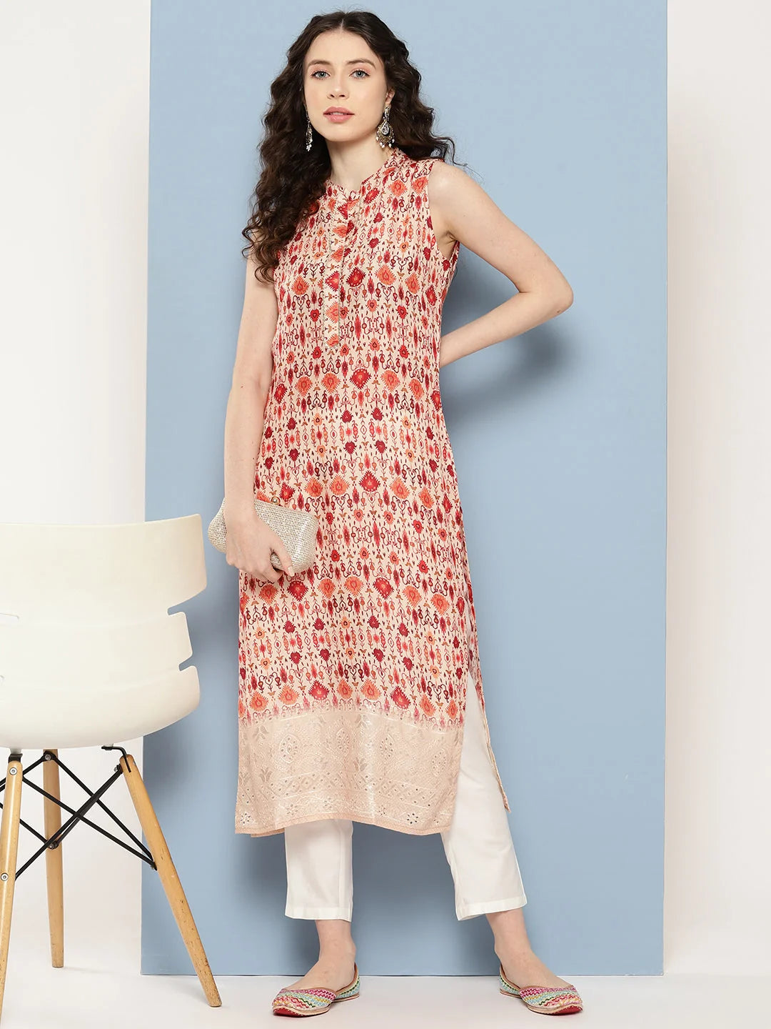 Burgundy Sleeveless Kurta - Women's Indian Kurtis Online