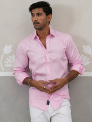 Satin Lycra Solid Casual Shirt for Men ( RDSH 008Pink )