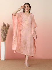 Printed Flared Sleeves Floral Kaftan Kurta-AHKFCRFP-6076