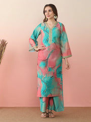 Abstract Printed Pakistani Kurta With Palazzo-AHKUPZ-COMBO-975