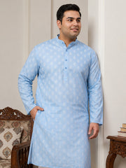 Floral Printed Kurta for Men ( KO 650Sky  )