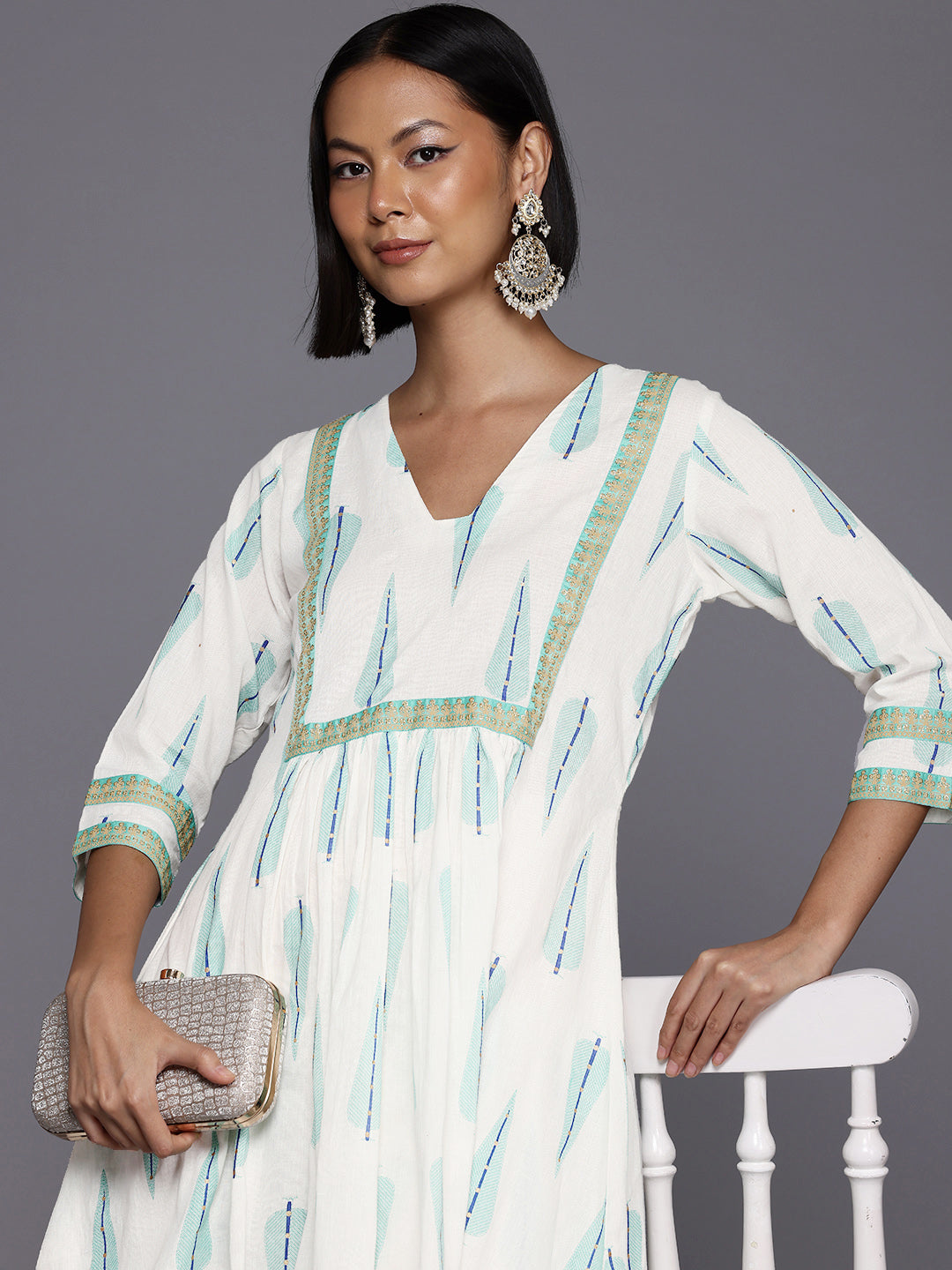 Printed Pure Cotton Tunic With Palazzos-AHTUPZ-COMBO-719