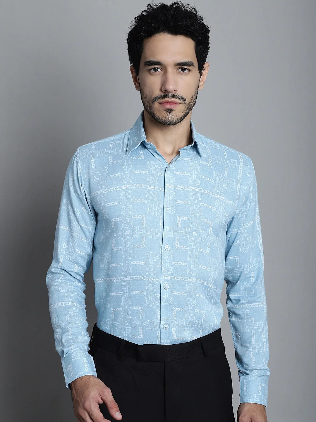 Men's Geometric Printed Formal Shirts | Stylish Mens Shirt