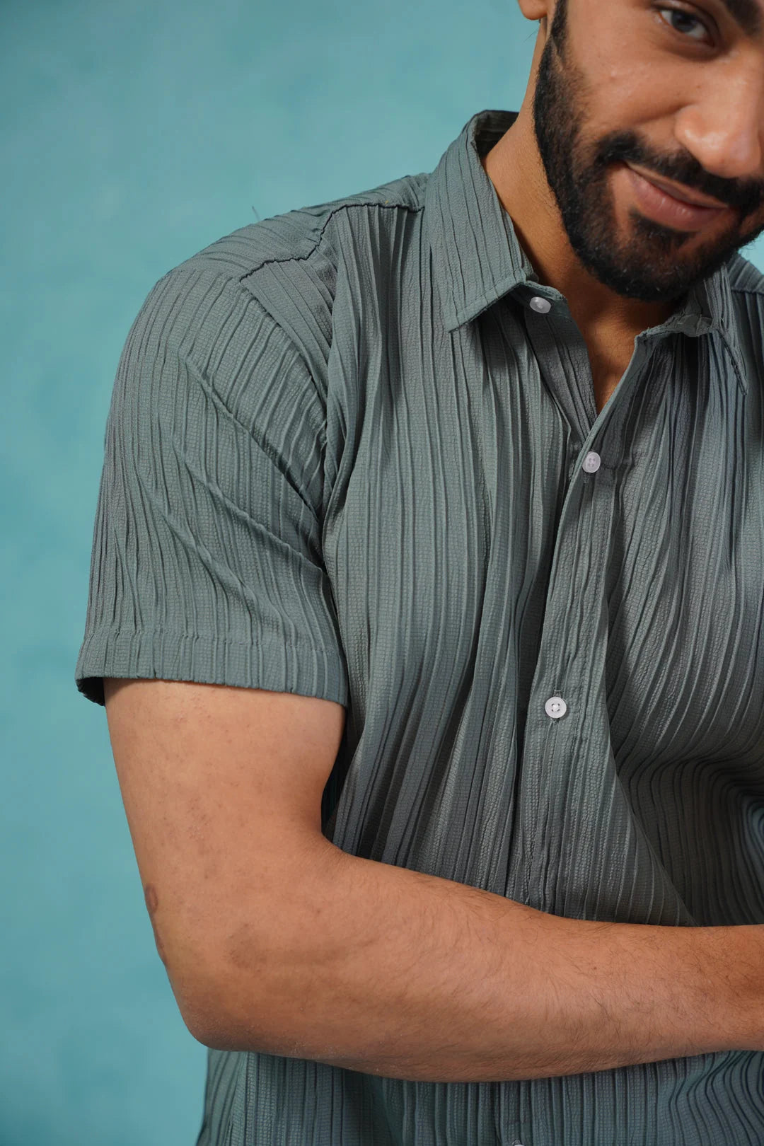 Striped Casual Shirt-SF-899Grey