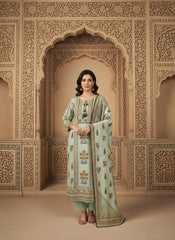 Cotton Blend Kurta Set for Women - Green | MLWSHKS9284OLV