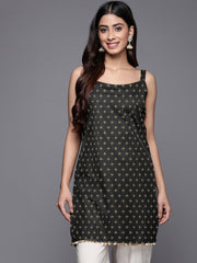 Women Gold Printed Tunic-AHTUGRFP-8204-DS