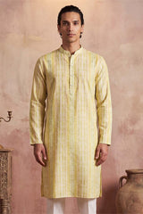 Multi Silk Blend Abstract Printed Kurta With Trousers MKSET2255