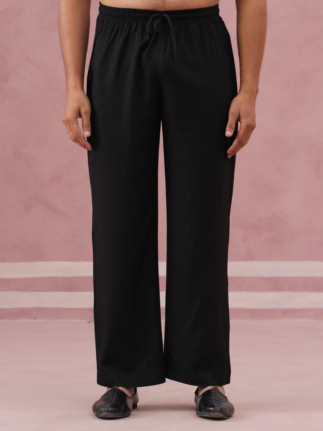 Solid Cotton Pyjama For Men (JOPJ 011 Black )