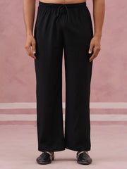 Solid Cotton Pyjama For Men (JOPJ 011 Black )
