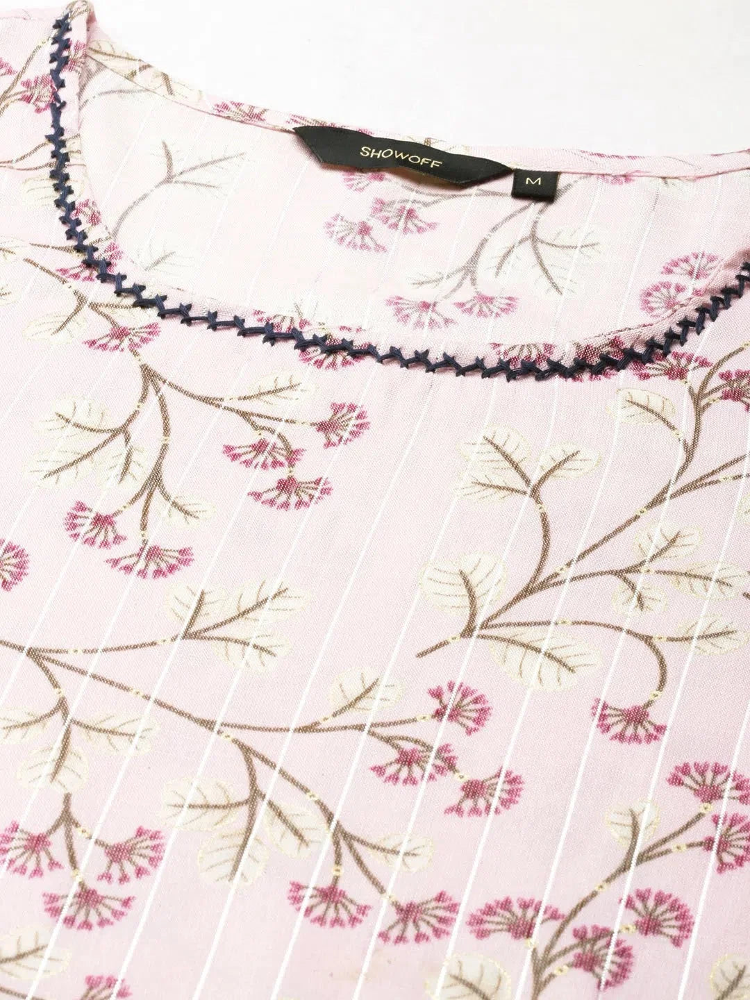 Pink Floral Cotton Kurta Set | Women's Indian Kurta Sets