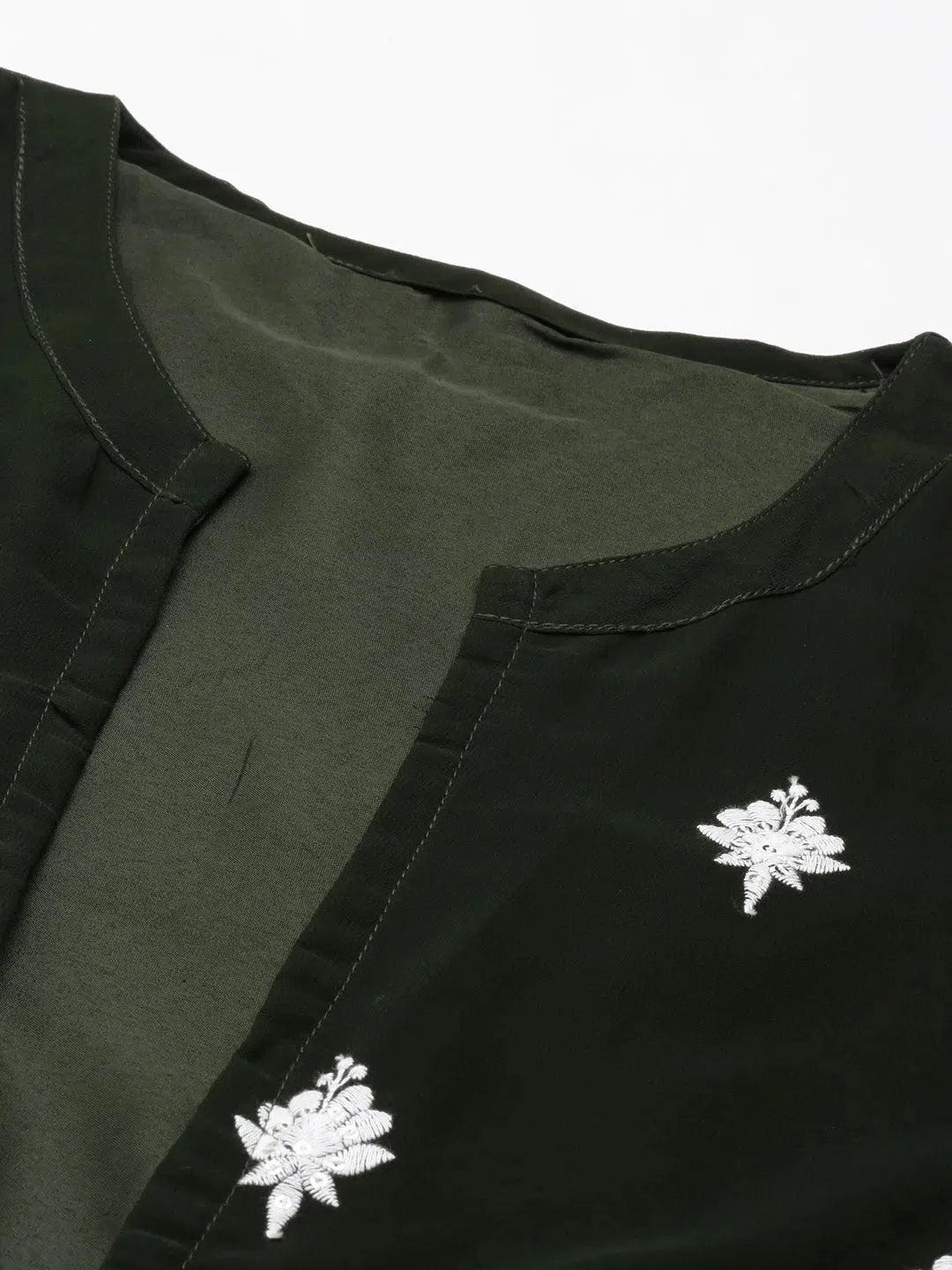 Green Embroidered Kurta - Women's Indian Kurta Ladies Style