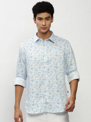 Men Blue Printed Casual Casual Shirts-YAYIN-1586-Blue
