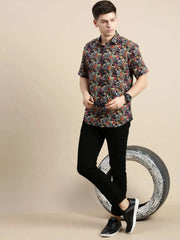 Men Multi Floral Casual Shirt-GALLERLA-1735-Multi