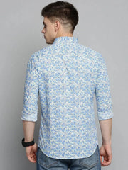 Men Blue Printed Casual Shirt-CARLOSPRINT-3241-Blue