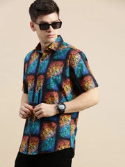 Men Multi Graphics Casual Shirt-GALLERLA-1737-Multi