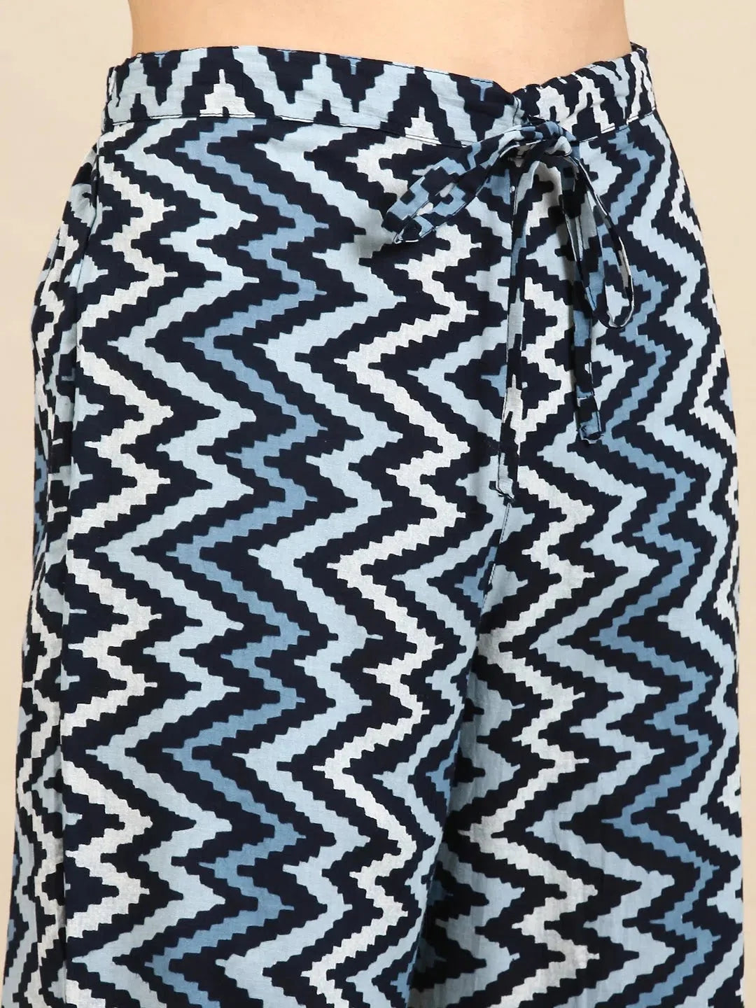 Navy Floral Kurta Set | Women's Cotton Indian Kurta Sets