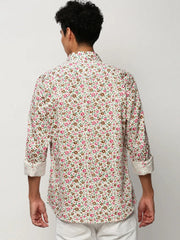 Men White Floral Casual Casual Shirts-AMALTHEA-1806-White