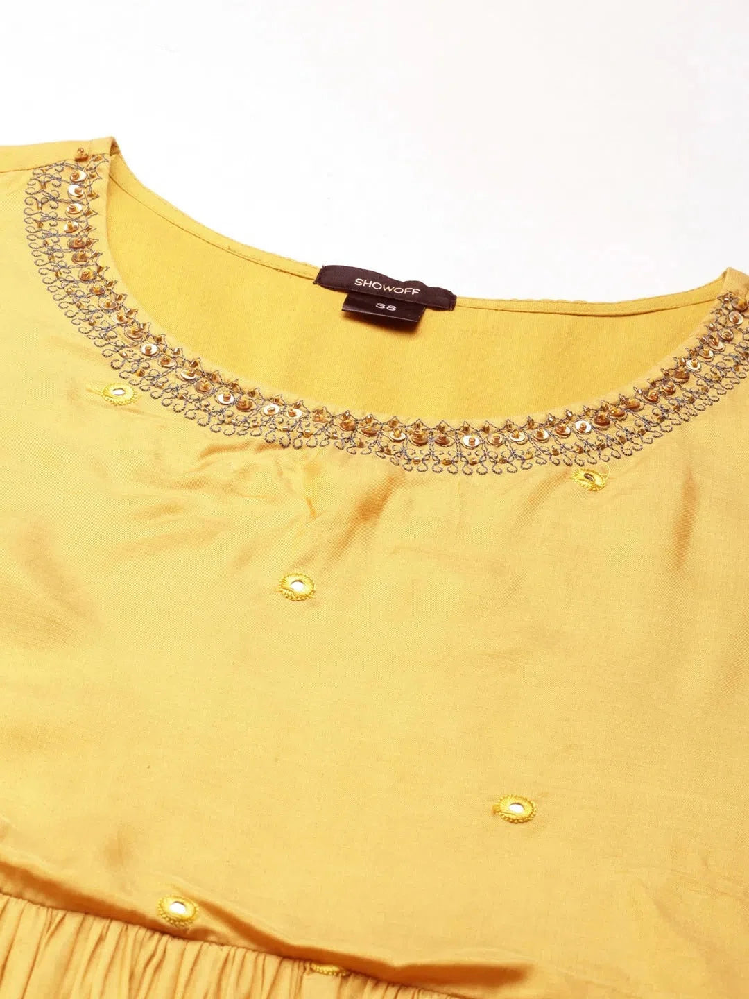 Mustard Solid Anarkali Kurti for Women | Trendy Anarkali Gown