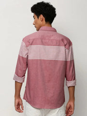 Men Pink Striped Casual Casual Shirts-HAPPYSTRIPE-169-Pink