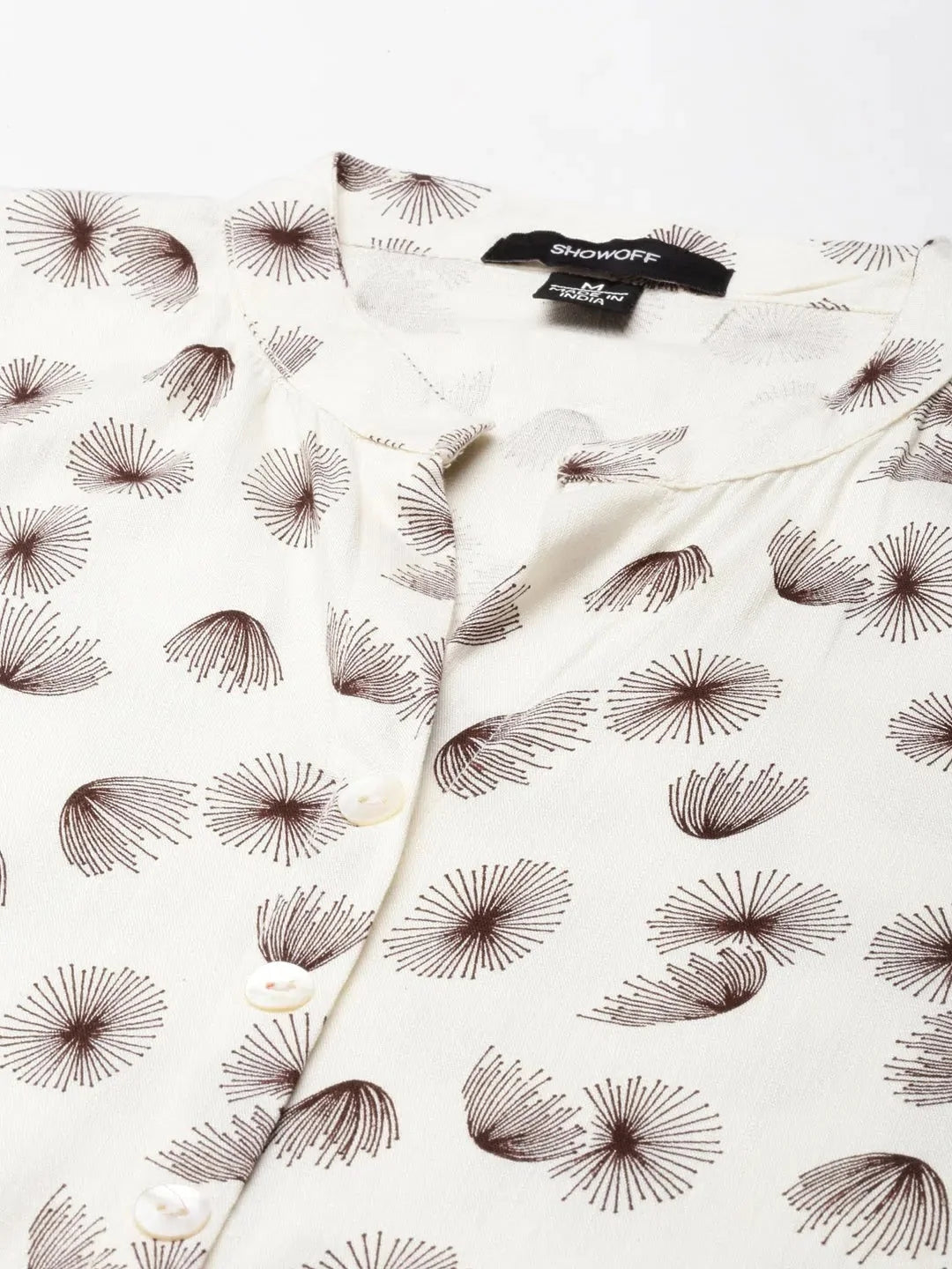 Off White Geometrical Cotton Kurta | Indian Kurtis for Ladies